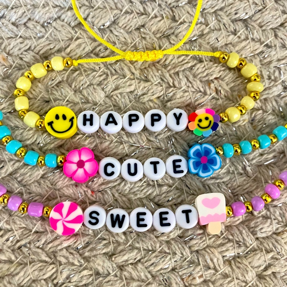 New Super Cute Kids Boho Happy Bracelet